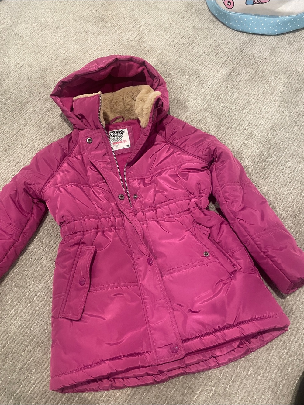 Kensie Girl Girls Fuchsia Pink Hooded Puffer Coat